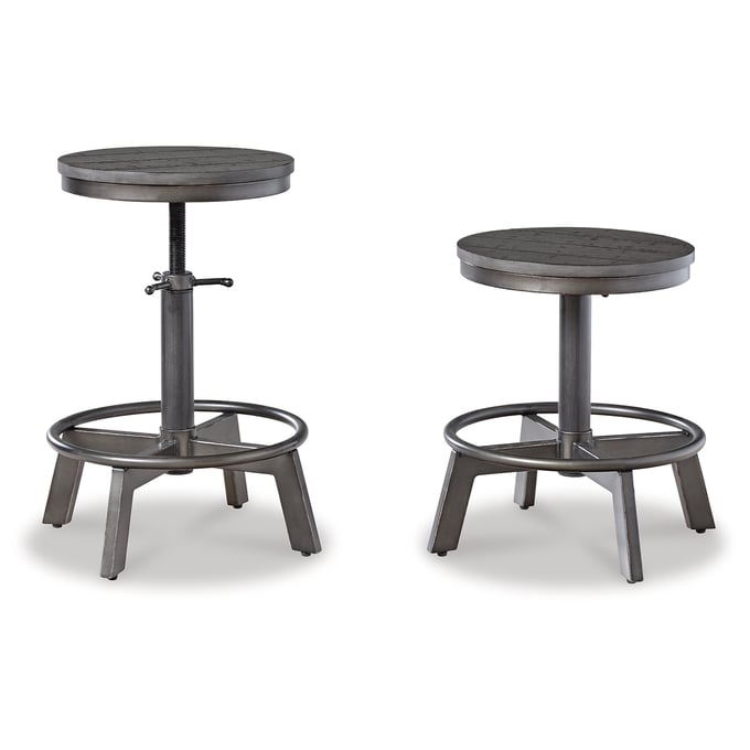 2 Ashley Furniture Torjin Gray Swivel Counter Height Stools D440-324