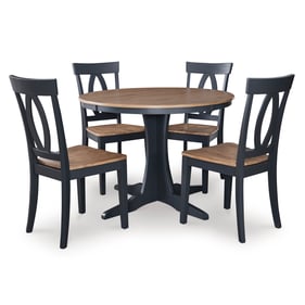 Ashley Furniture Landocken Brown Blue 5pc Dining Room Set