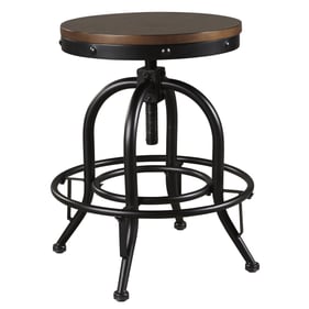 2 Ashley Furniture Valebeck Brown Black Swivel Barstools