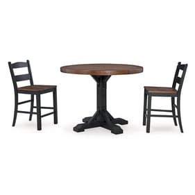 Ashley Furniture Valebeck Black Brown 3pc Counter Height Set