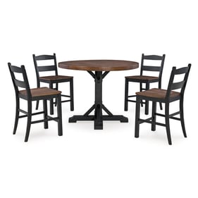 Ashley Furniture Valebeck Black Brown 5pc Counter Height Set