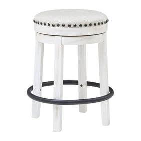 Ashley Furniture Valebeck White Beige Upholster Swivel Stool