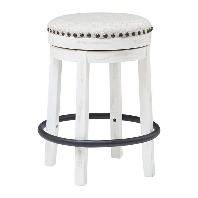 Ashley Furniture Valebeck White Beige Upholster Swivel Stool D546-324