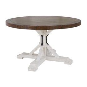 Ashley Furniture Valebeck White Brown Round Dining Table