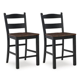 2 Ashley Furniture Valebeck Black Brown Barstools