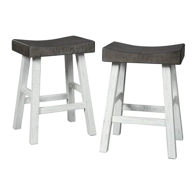 2 Ashley Furniture Glosco Brown Gray White Stools D548-424