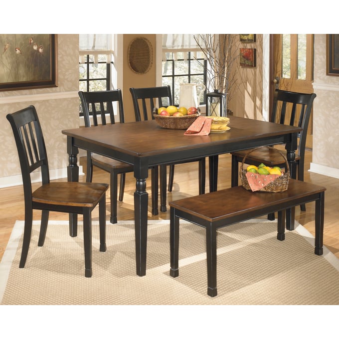 Ashley Furniture Owingsville Black Brown 6pc Dining Room Set D580-S2