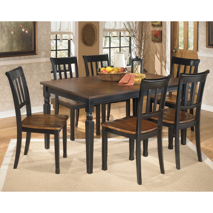 Ashley Furniture Owingsville Black Brown 7pc Dining Room Set D580-S1