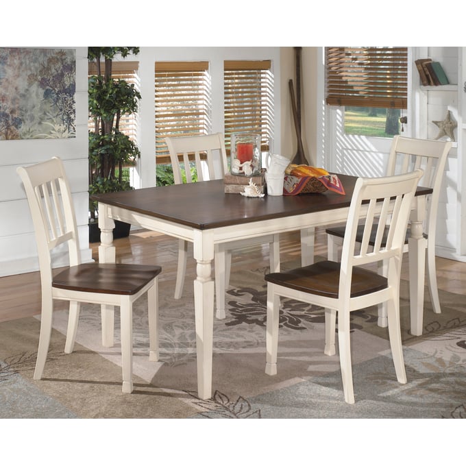 Ashley Furniture Whitesburg Brown Cottage White 5pc Dining Room Set D583-S1