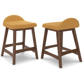 2 Ashley Furniture Lyncott Mustard Upholstered Barstools