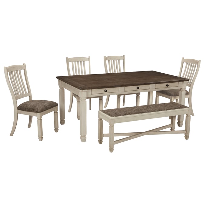 Ashley Furniture Bolanburg Antique White 6pc Dining Room Set D647-DR-S3