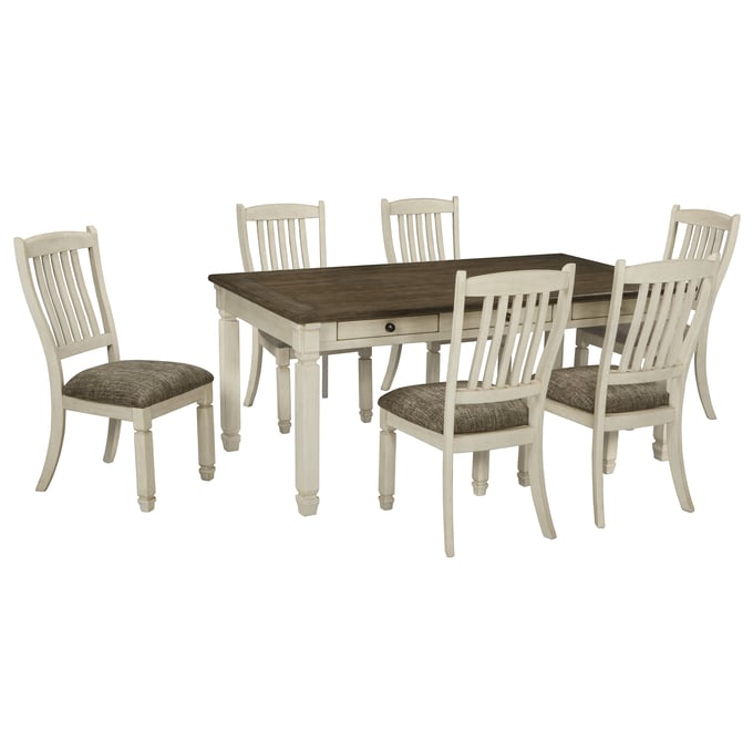 Ashley Furniture Bolanburg Antique White 7pc Dining Set With Side Chair D647-DR-S1