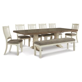 Ashley Furniture Bolanburg Antique White 8pc Dining Room Set With Slat Back...