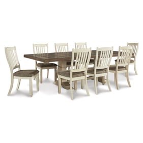 Ashley Furniture Bolanburg Antique White 9pc Dining Room Set With Slat Back...