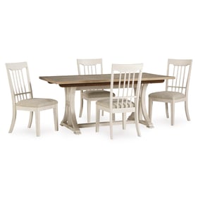 Ashley Furniture Shaybrock Antique White Brown 5pc Dining Room Set