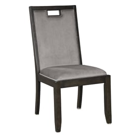 2 Ashley Furniture Hyndell Gray Dark Brown Dining Upholster Side Chairs