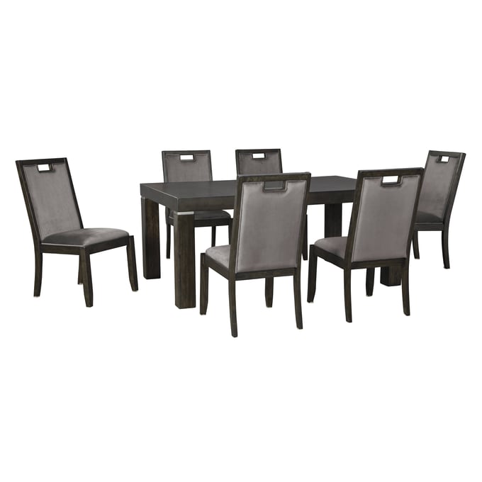 Ashley Furniture Hyndell Gray Dark Brown 7pc Dining Room Set D731-DR-S1