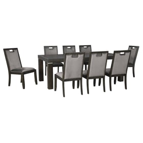 Ashley Furniture Hyndell Gray Dark Brown 9pc Dining Room Set