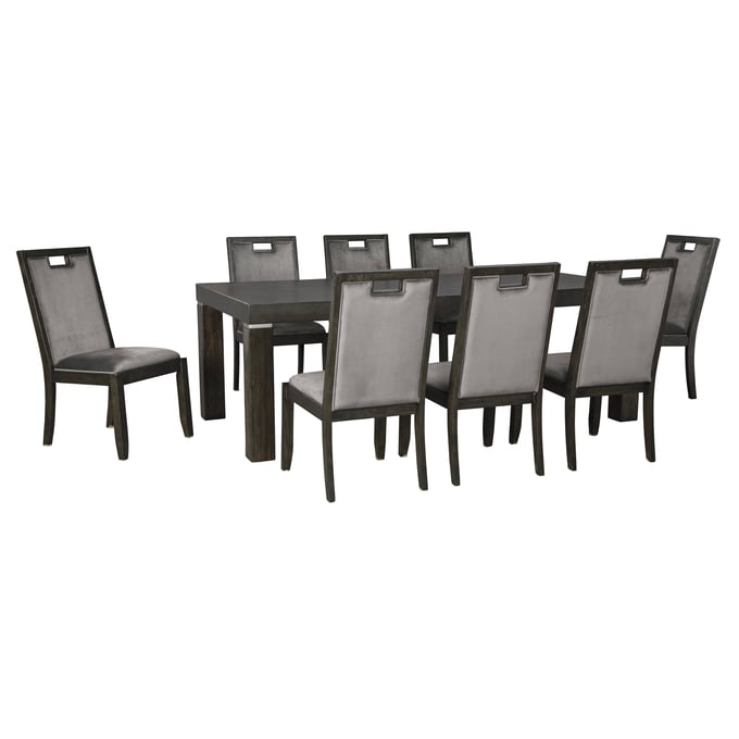 Ashley Furniture Hyndell Gray Dark Brown 9pc Dining Room Set D731-DR-S2