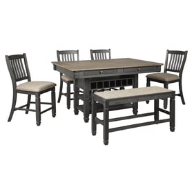 Ashley Furniture Tyler Creek Antique Black 6pc Counter Height Set