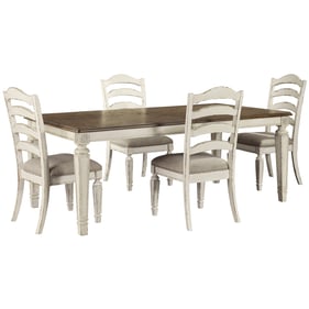 Ashley Furniture Realyn Chipped White 5pc Rectangle Dining Room Set