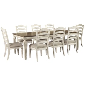 Ashley Furniture Realyn Chipped White 9pc Rectangle Dining Room Set