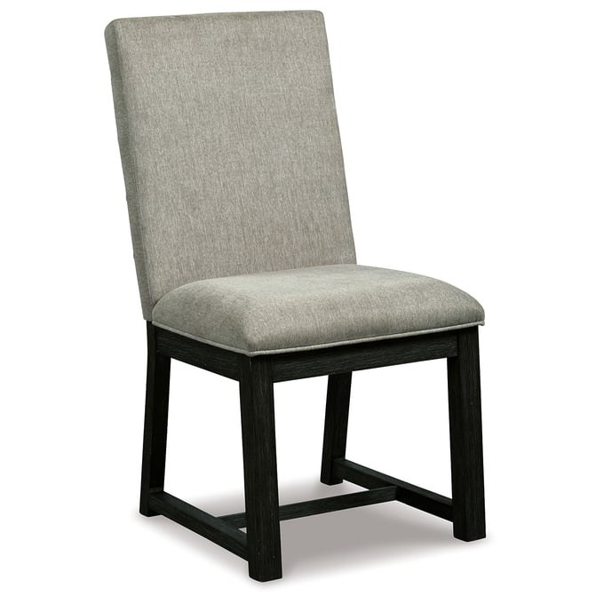 2 Ashley Furniture Bellvern Dark Gray Upholstered Dining Side Chairs D749-01