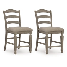 2 Ashley Furniture Lodenbay Antique Gray Upholstered Barstools