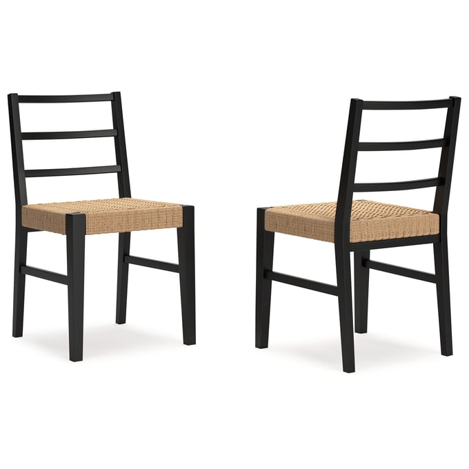 2 Ashley Furniture Isanti Light Brown Black Dining Side Chairs D752-02