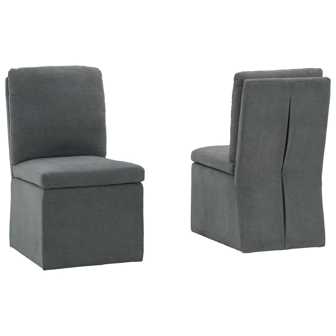 2 Ashley Furniture Krystanza Charcoal Dining Side Chairs D766-01