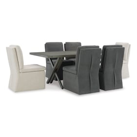 Ashley Furniture Krystanza Oatmeal Charcoal 7pc Dining Room Set