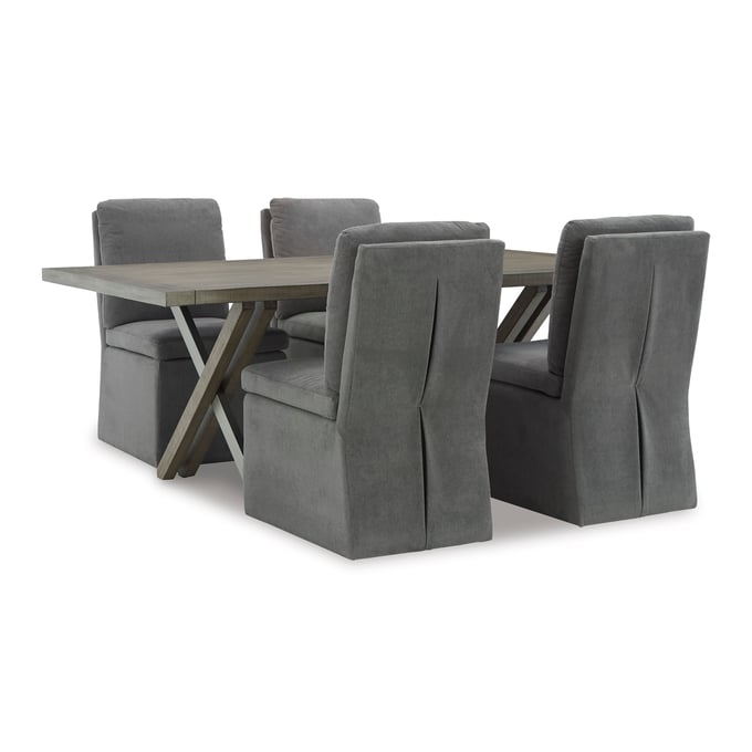 Ashley Furniture Krystanza Charcoal Weathered Gray 5pc Dining Room Set D766-DR-S4