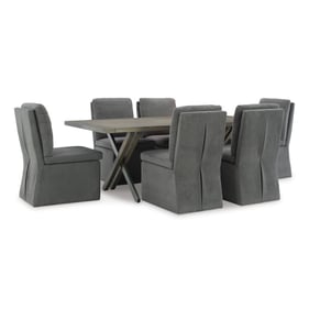 Ashley Furniture Krystanza Charcoal Weathered Gray 7pc Dining Room Set