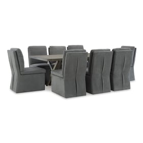 Ashley Furniture Krystanza Charcoal Weathered Gray 9pc Dining Room Set