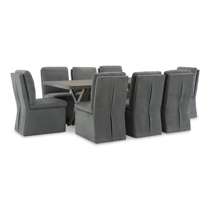 Ashley Furniture Krystanza Charcoal Weathered Gray 9pc Dining Room Set D766-DR-S6