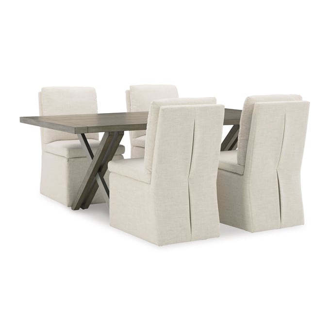 Ashley Furniture Krystanza Oatmeal Weathered Gray 5pc Dining Room Set D766-DR-S1