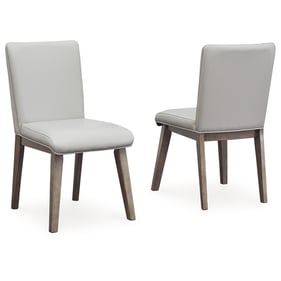 2 Ashley Furniture Loyaska Gray Dining Side Chairs