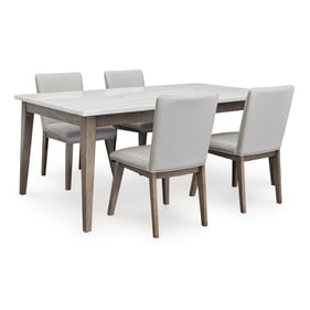 Ashley Furniture Loyaska Gray White 5pc Dining Room Set