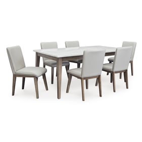 Ashley Furniture Loyaska Gray White 7pc Dining Room Set