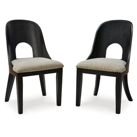 2 Ashley Furniture Rowanbeck Gray Black Dining Upholstered Side Chairs