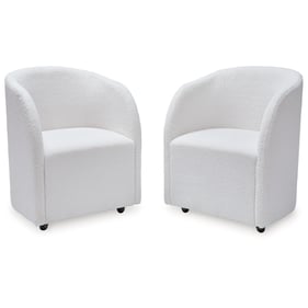 2 Ashley Furniture Rowanbeck Ivory Dining Upholstered Arm Chairs