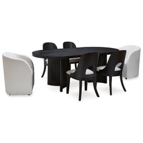 Ashley Furniture Rowanbeck Gray Ivory Black 7pc Dining Room Set