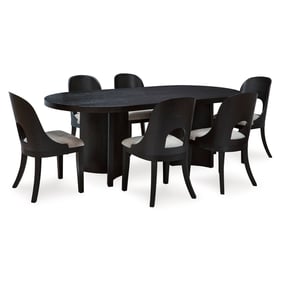 Ashley Furniture Rowanbeck Black Gray 7pc Dining Room Set With Side Chair