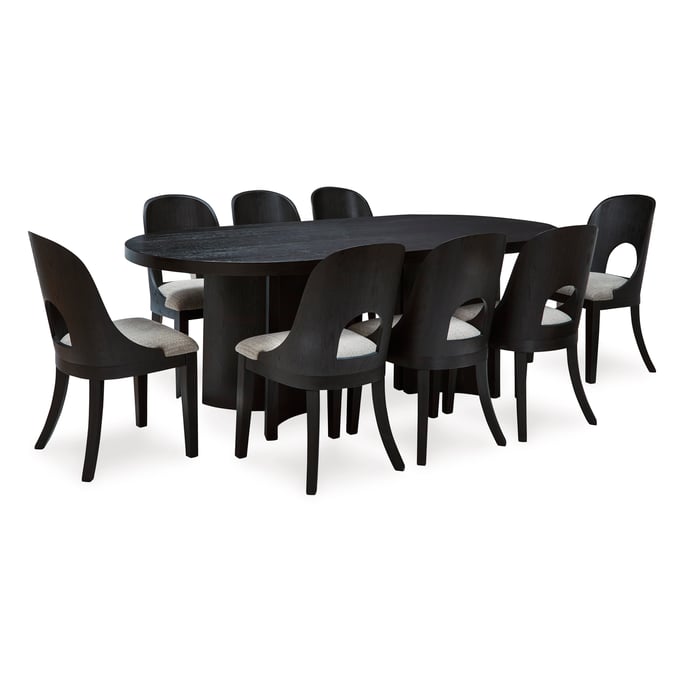 Ashley Furniture Rowanbeck Black Gray 9pc Dining Room Set With Side Chair D821-DR-S3