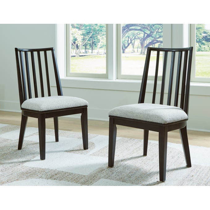 2 Ashley Furniture Galliden Black Dining Side Chairs D841-01