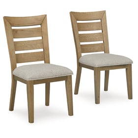 2 Ashley Furniture Galliden Light Brown Dining Upholstered Side Chairs