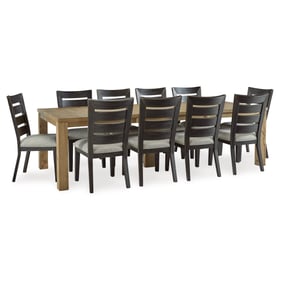 Ashley Furniture Galliden Black Light Brown 11pc Dining Room Set With Side ...