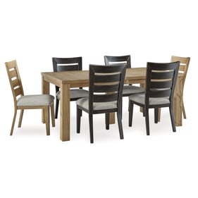 Ashley Furniture Galliden Light Brown Black 7pc Dining Room Set