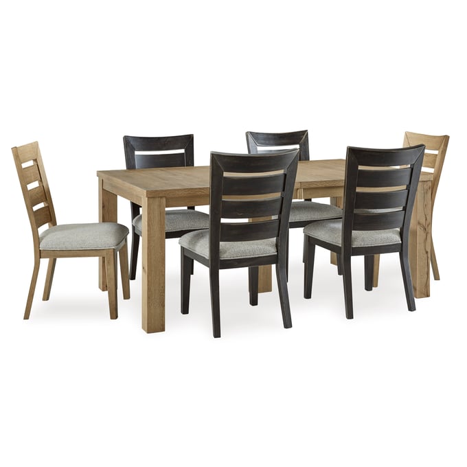 Ashley Furniture Galliden Light Brown Black 7pc Dining Room Set D841-35-DR-S3