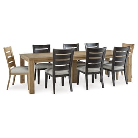 Ashley Furniture Galliden Black Light Brown 9pc Dining Room Set